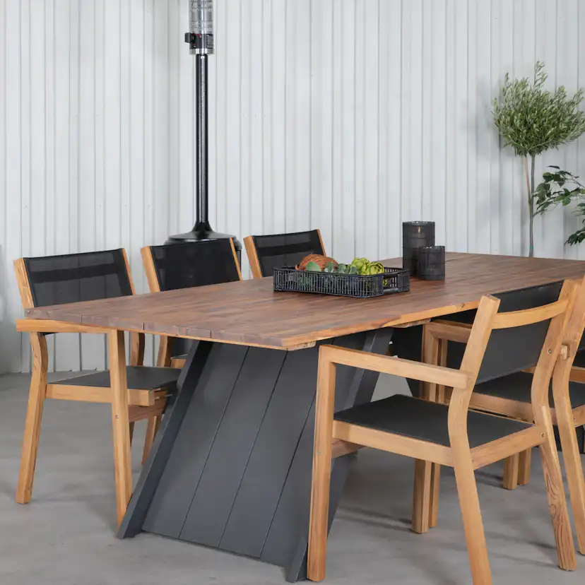 Matgrupp Venture Home Doni med 6 Vum Stapelbara Matstolar