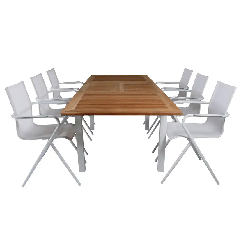 Matgrupp Utomhus Venture Home Pave med 6 Act Trädgårdsstolar L: 160 cm