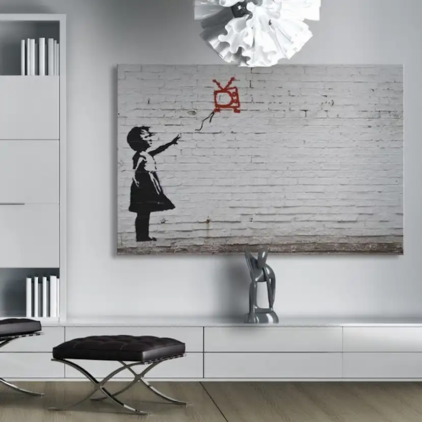 Tavla Arkiio Girl With TV Banksy 60x40