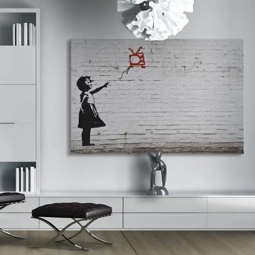 Tavla Arkiio Girl With TV Banksy 60x40