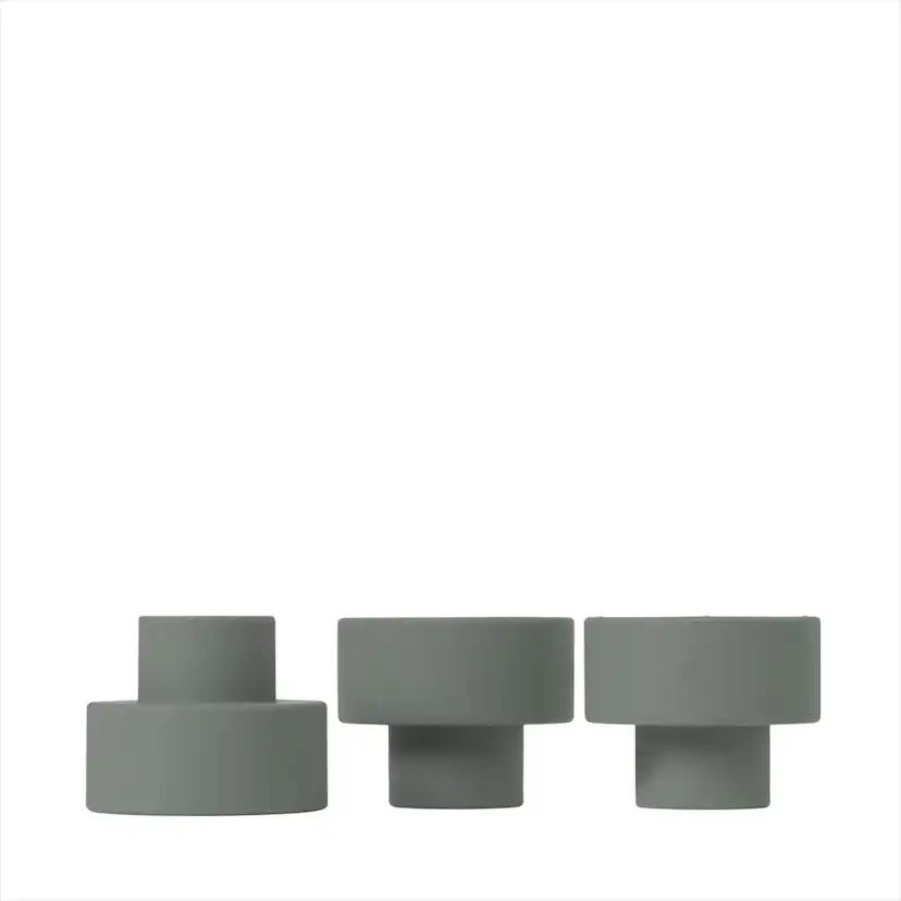 TRIO Set/3 ljushållare Agave Green