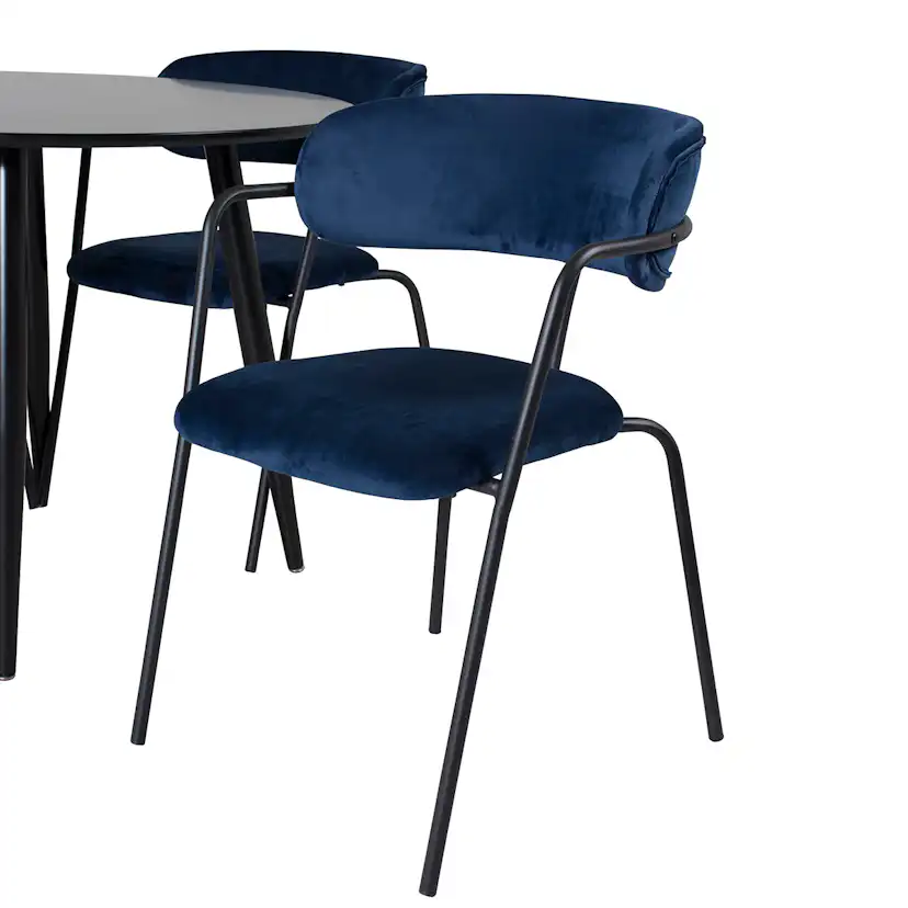 Matgrupp Venture Home Plaza Ø110 cm med 4st Arrow Matstolar