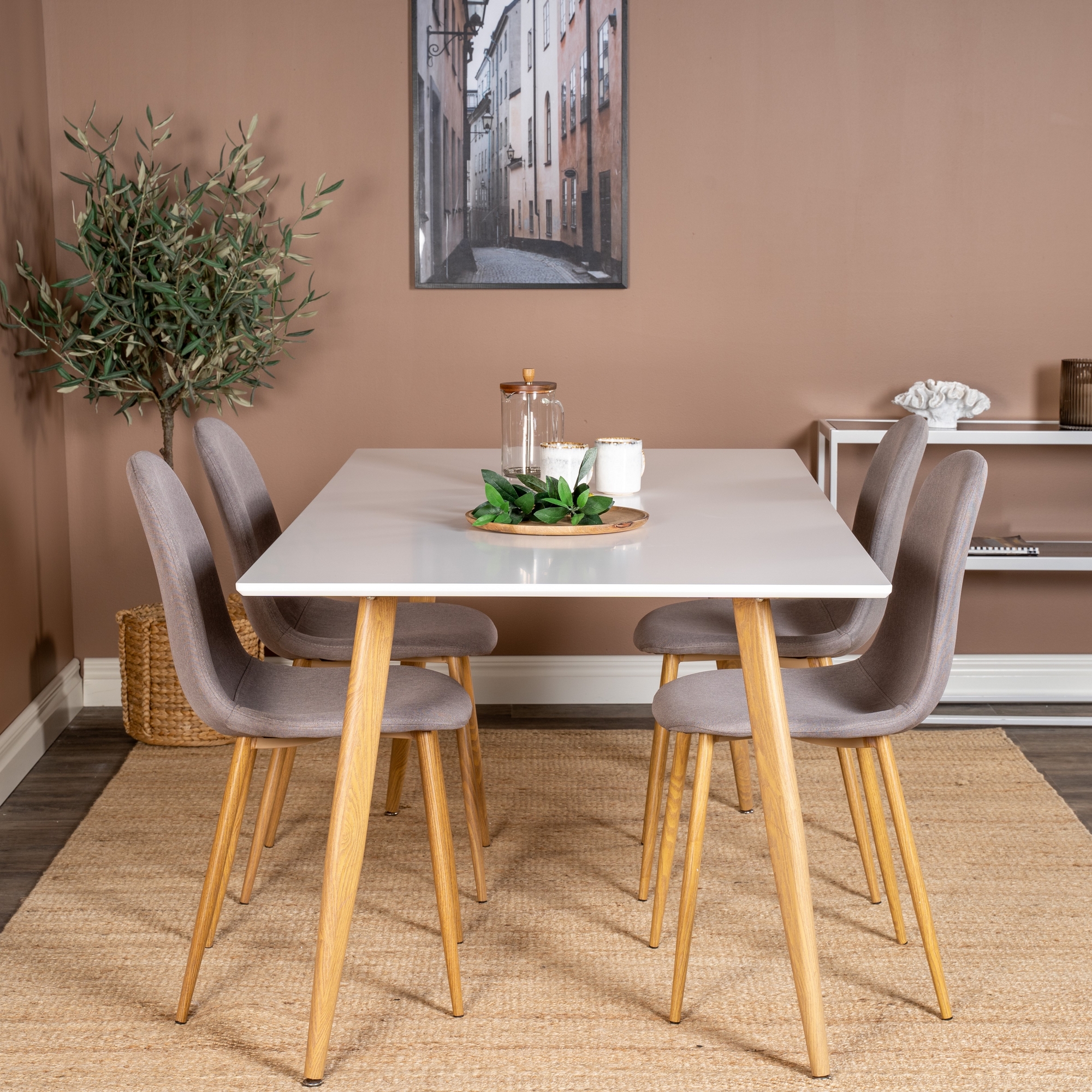 Matgrupp Venture Home Pobbie med 4 Stolar Polyestertyg