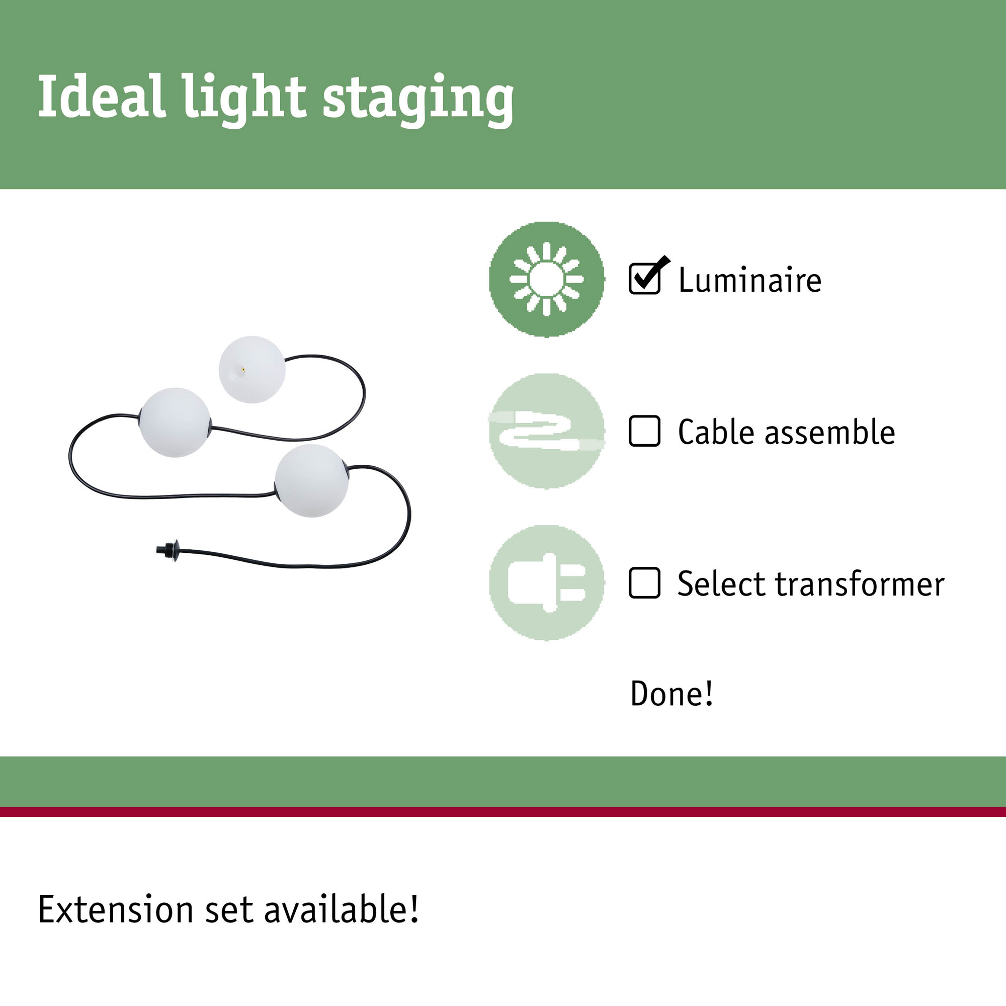 Ljusslinga LED Paulmann Naima Fairy Lights Plug & Shine IP67 24V Tilläggsslinga
