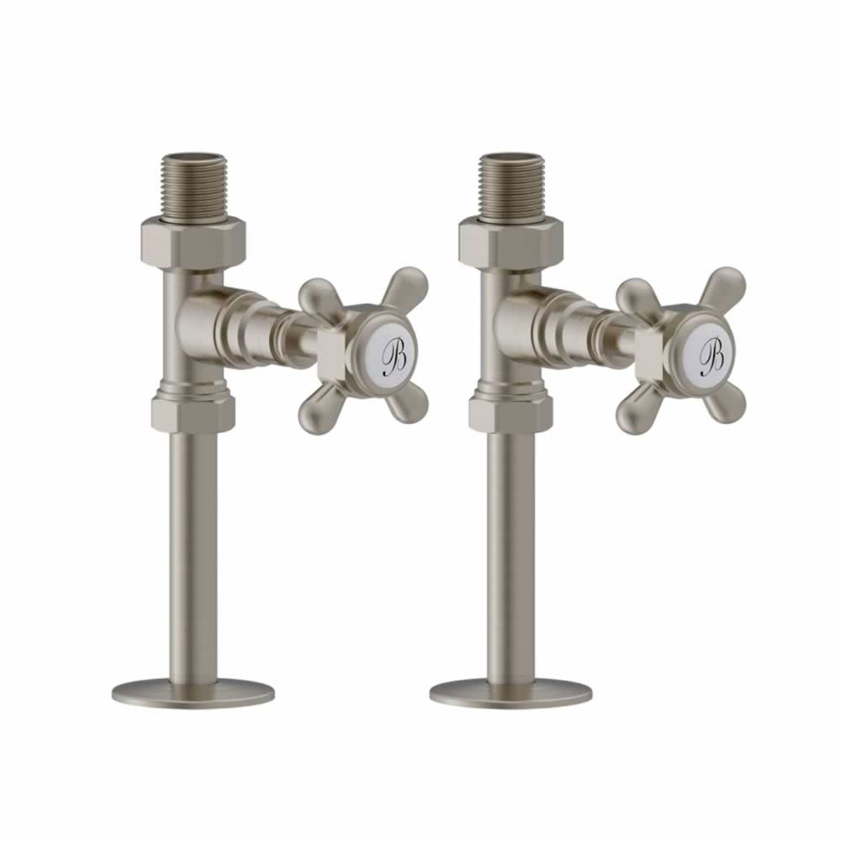 Straight Radiator Valve Brushed Nickel Borstad Nickel