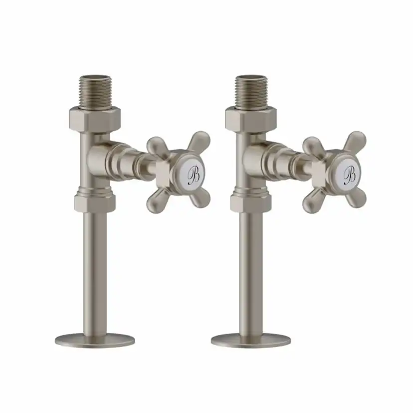 Straight Radiator Valve Brushed Nickel Borstad Nickel