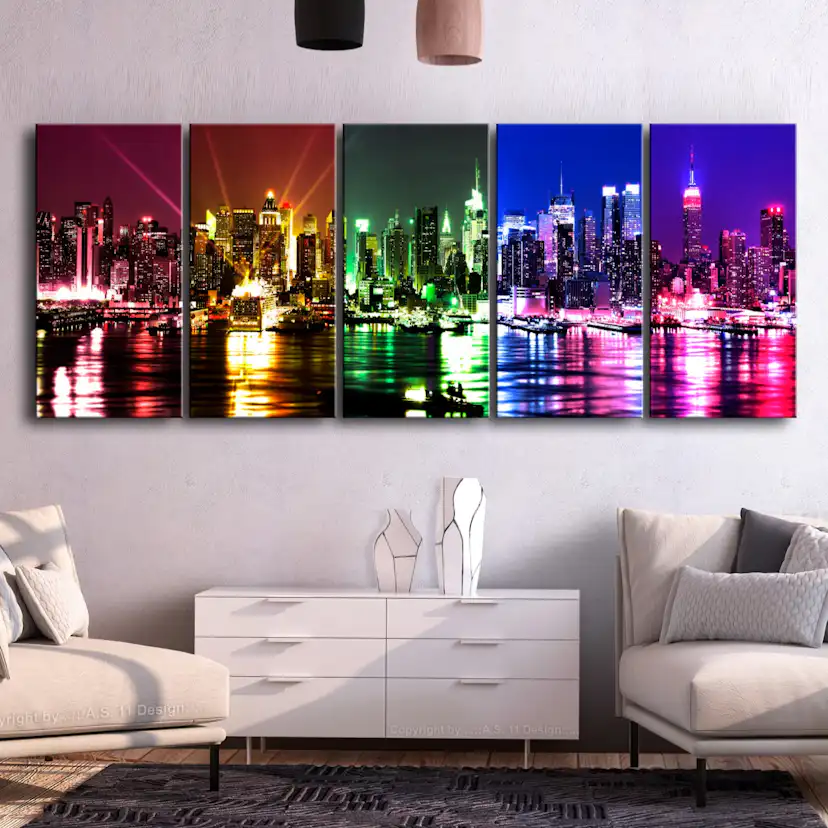 Tavla Arkiio Rainbow New York 5 delar Narrow