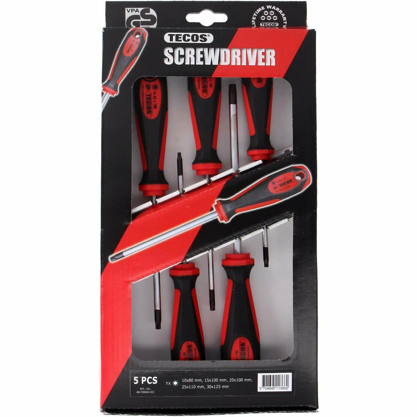 Skruvmejselset Tecos 5-delar (4670006101)