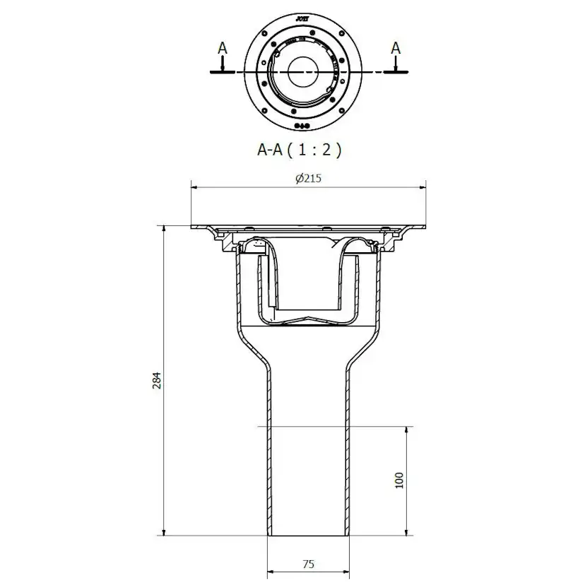 Golvbrunn Purus S-Serie Brage Ø75 mm