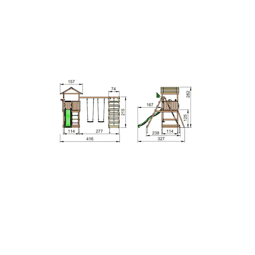 Lektorn Jungle Gym Home Komplett Inkl Climb Modul X'tra och Rutschkana A
