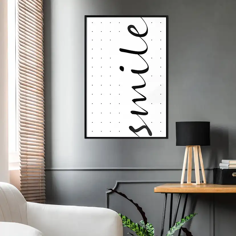 Poster Artgeist Affisch Black and White Smile