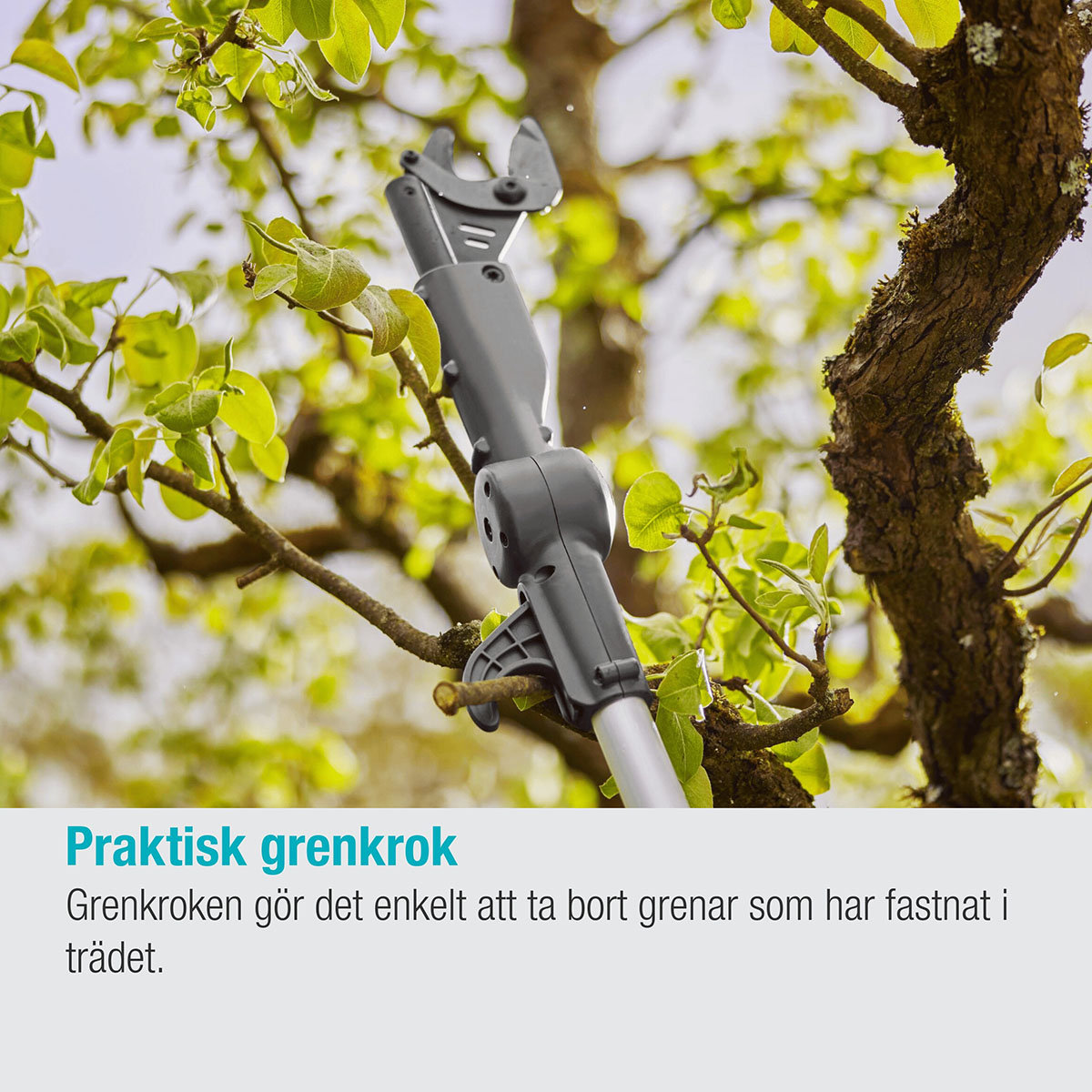 Teleskopisk Stångsax Gardena HighCut 360 Batteri P4A utan Batteri och Laddare