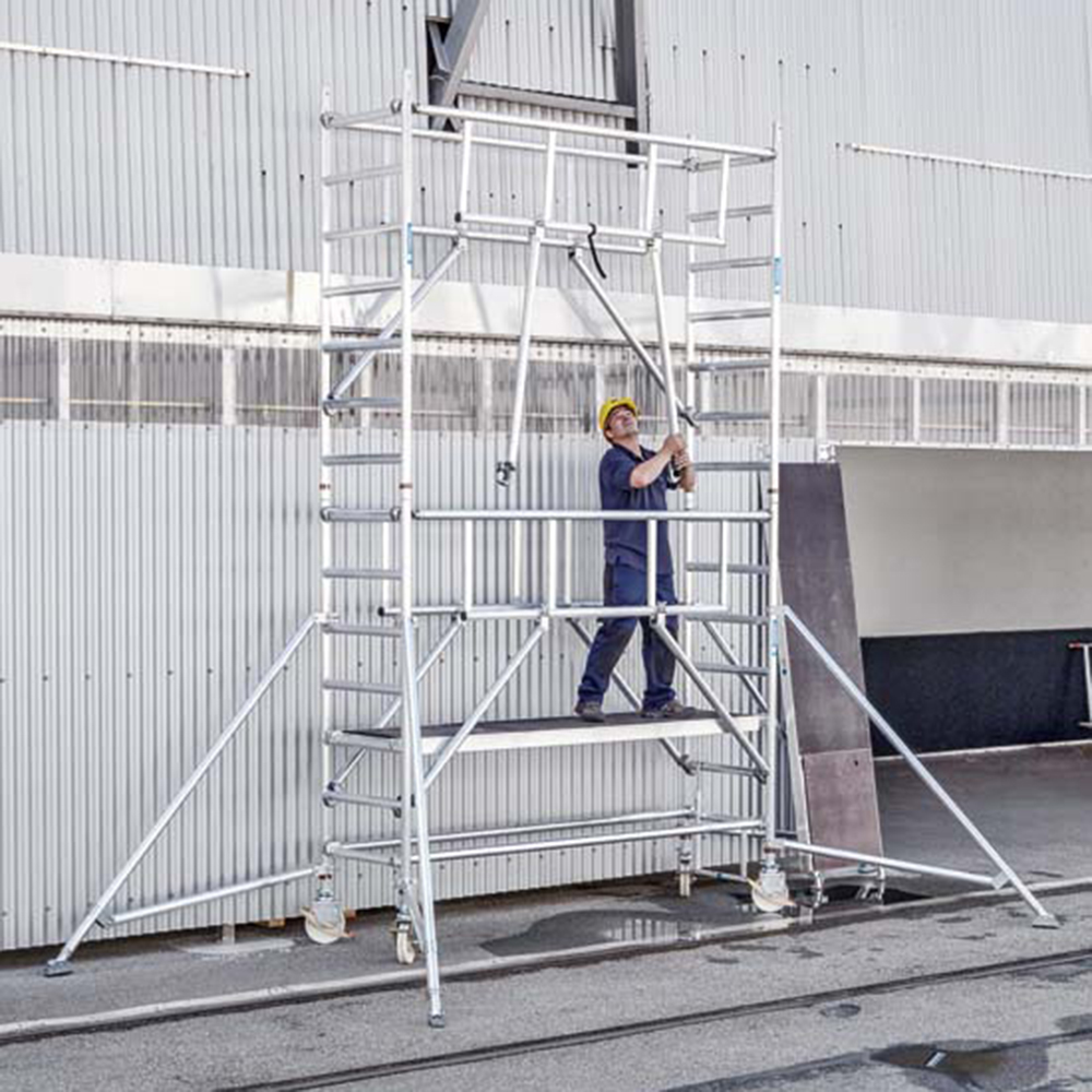 S-Plus Safetyställning 0,75 x 2,50 plh = 2,45 B= 0,75 m x H=2,50 m Platformhöjd= 2,45 m