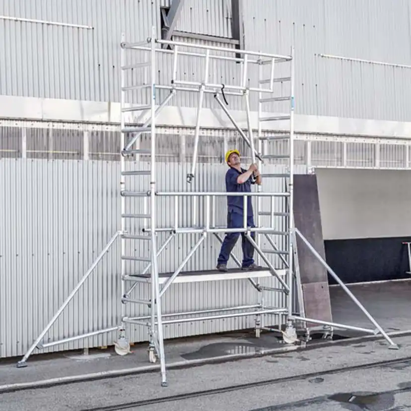 S-Plus Safetyställning 0,75 x 2,50 plh = 2,45 B= 0,75 m x H=2,50 m Platformhöjd= 2,45 m