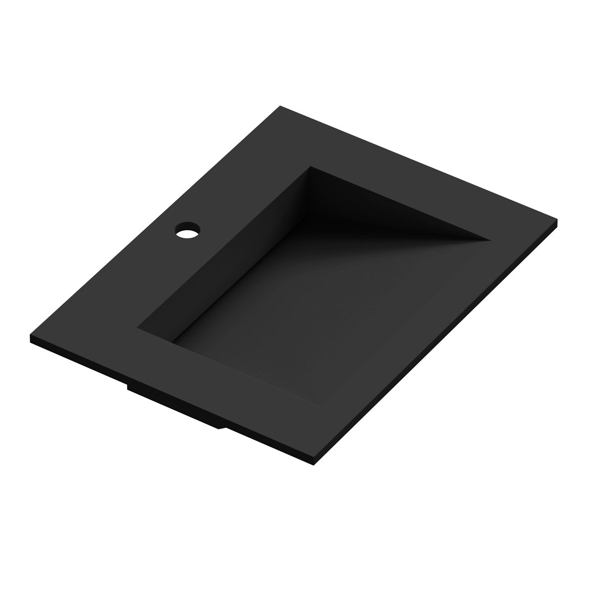Tvättställ Solid Surface Tenfors Flow 60 cm Svart Matt B:610 mm, Mattsvart
