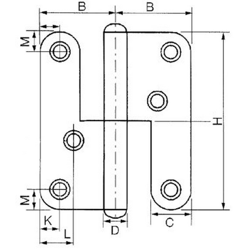 Lyftgångjärn Millers 3220 Syrafast 98 mm