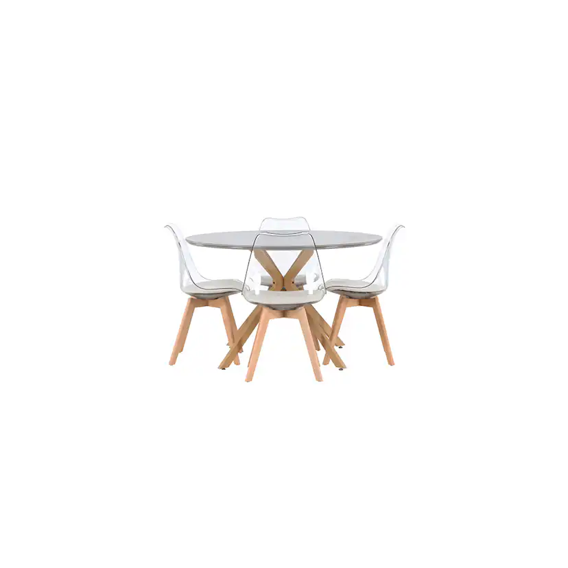 Matgrupp Venture Home Piazza Ø120 cm med 4 st Edvin stolar