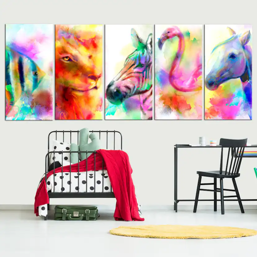 Tavla Arkiio Rainbow Watercolours 5 delar