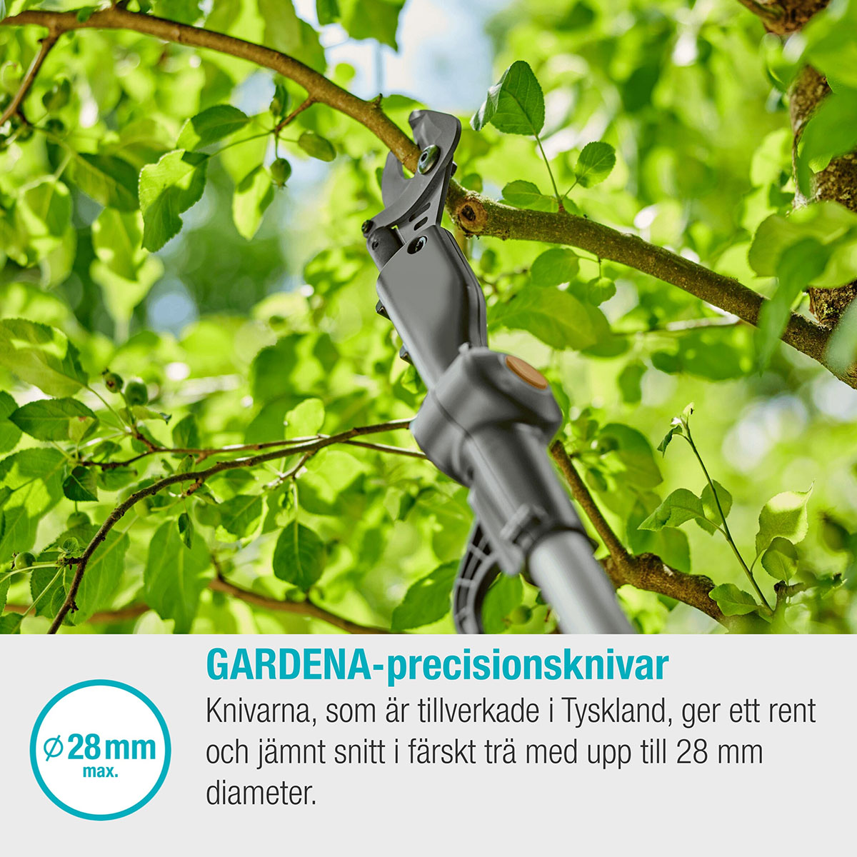 Teleskopisk Stångsax Gardena HighCut 360 Batteri P4A Komplett med Batteri och Laddare