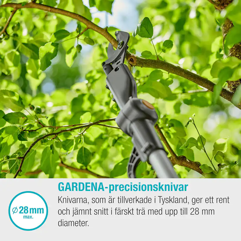 Teleskopisk Stångsax Gardena HighCut 360 Batteri P4A Komplett med Batteri och Laddare