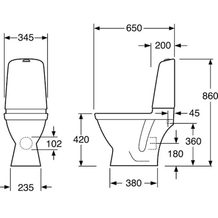 Gustavsberg Nautic 1510 Hygienic Flush Mjuksits Vit Mjuksits Vit