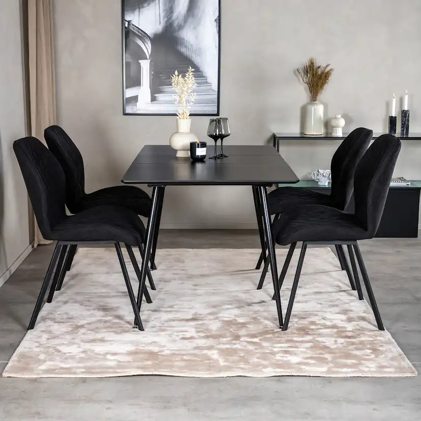 Matgrupp Venture Home Silvia med Iläggsskiva och 4 Geneva Stolar