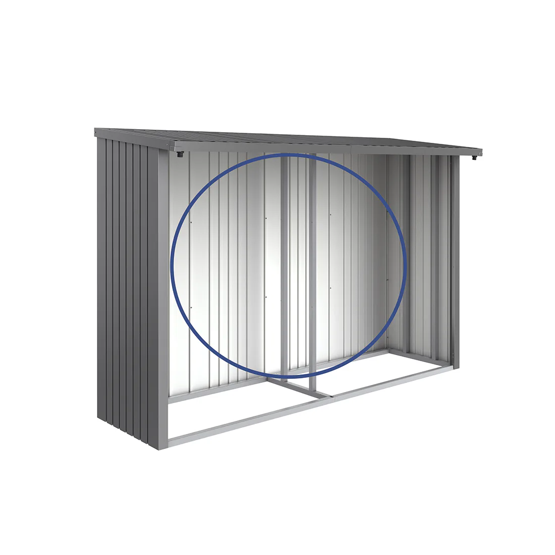 Bakvägg Biohort till WoodStock 300 Metallic Kvartsgrå