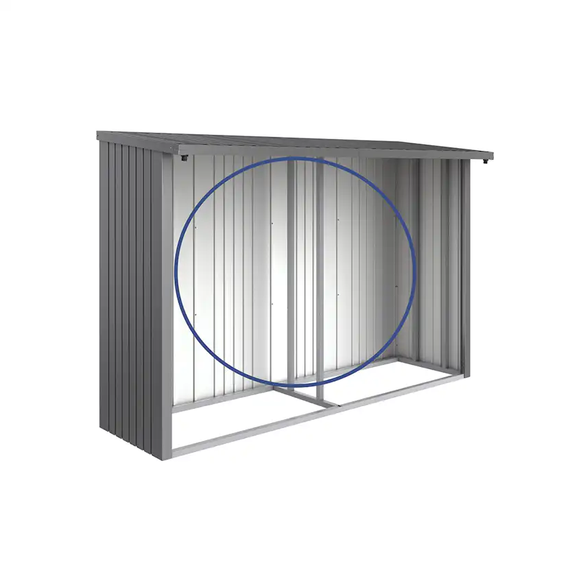 Bakvägg Biohort till WoodStock 300 Metallic Kvartsgrå