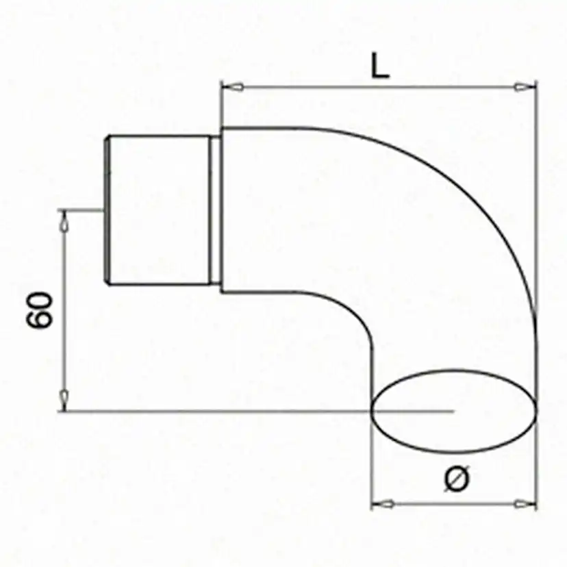 Ändböj Herrljunga Ledstångsfabrik Rostfri mod 0739 Utomhus