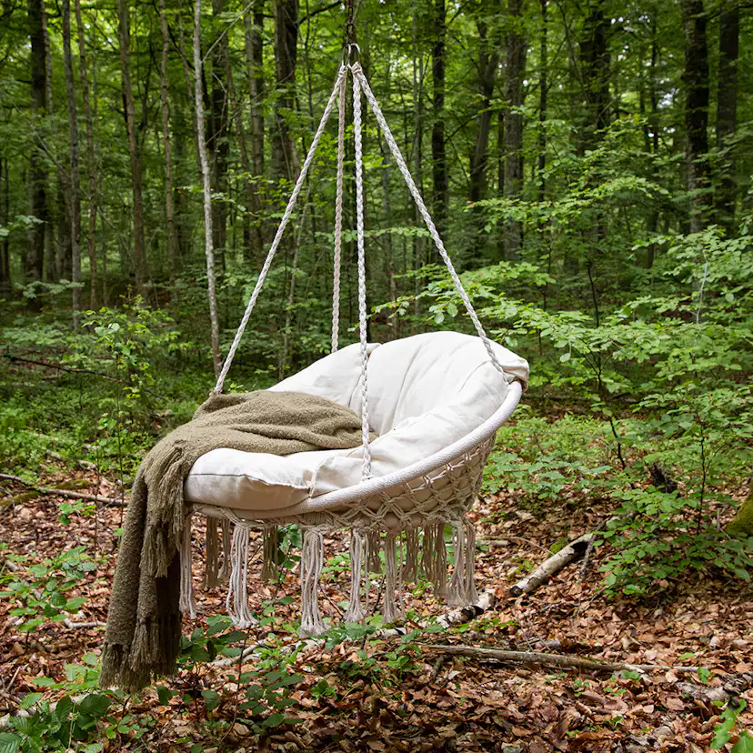 Hamtic Swing Steel/Fabric - White / w pillows Vit