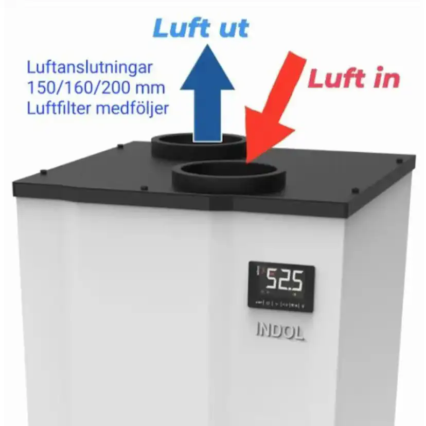 Värmepumpsberedare Indol EcoHeat 160FW4R2 Wifi-Ansluten 160L