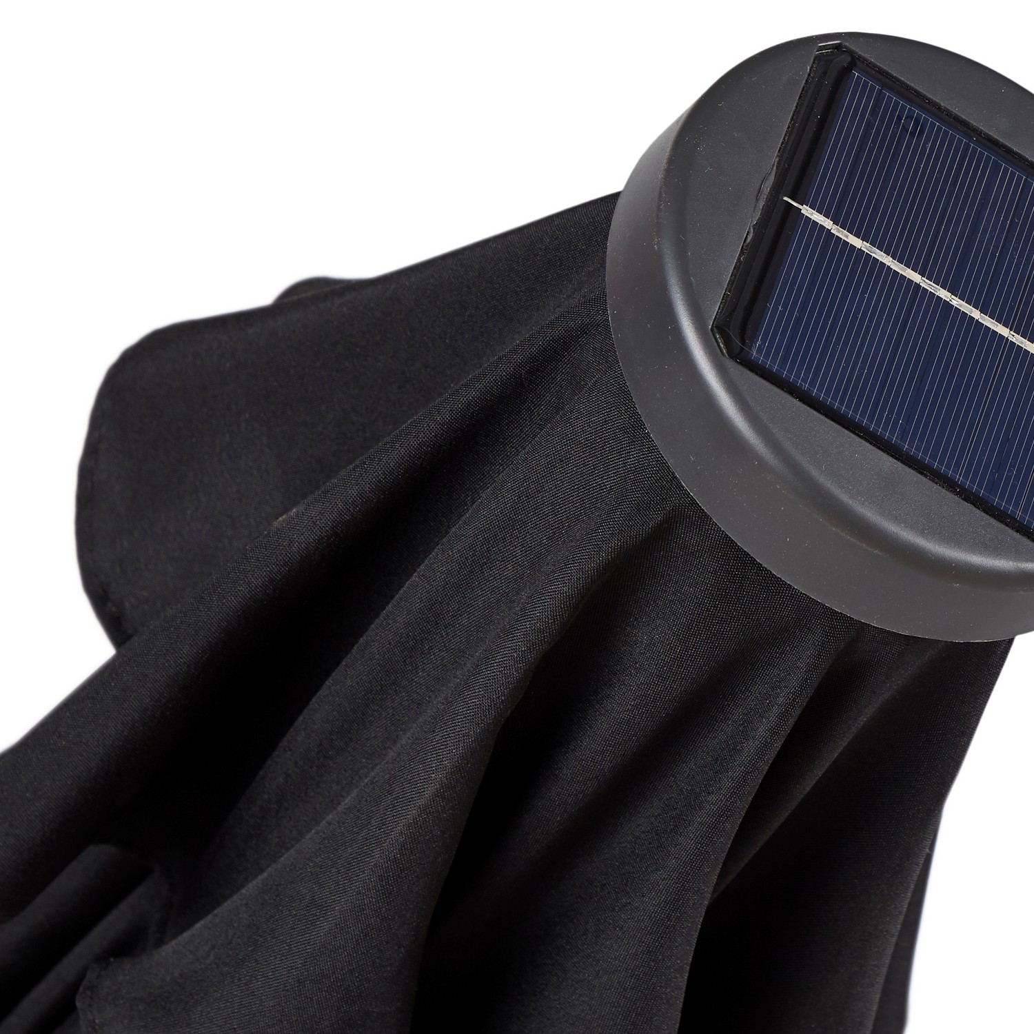UMBRELLA W/CRANK W/SOLAR/LED W/TILT Ø3M (47340) Svart/Svart