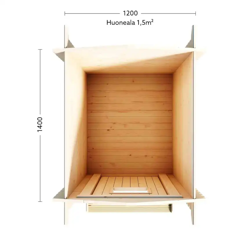 Utedass Luoman Lillevilla Leinikki 1,7 m² Byggsats med Sadeltak i Lösvirke