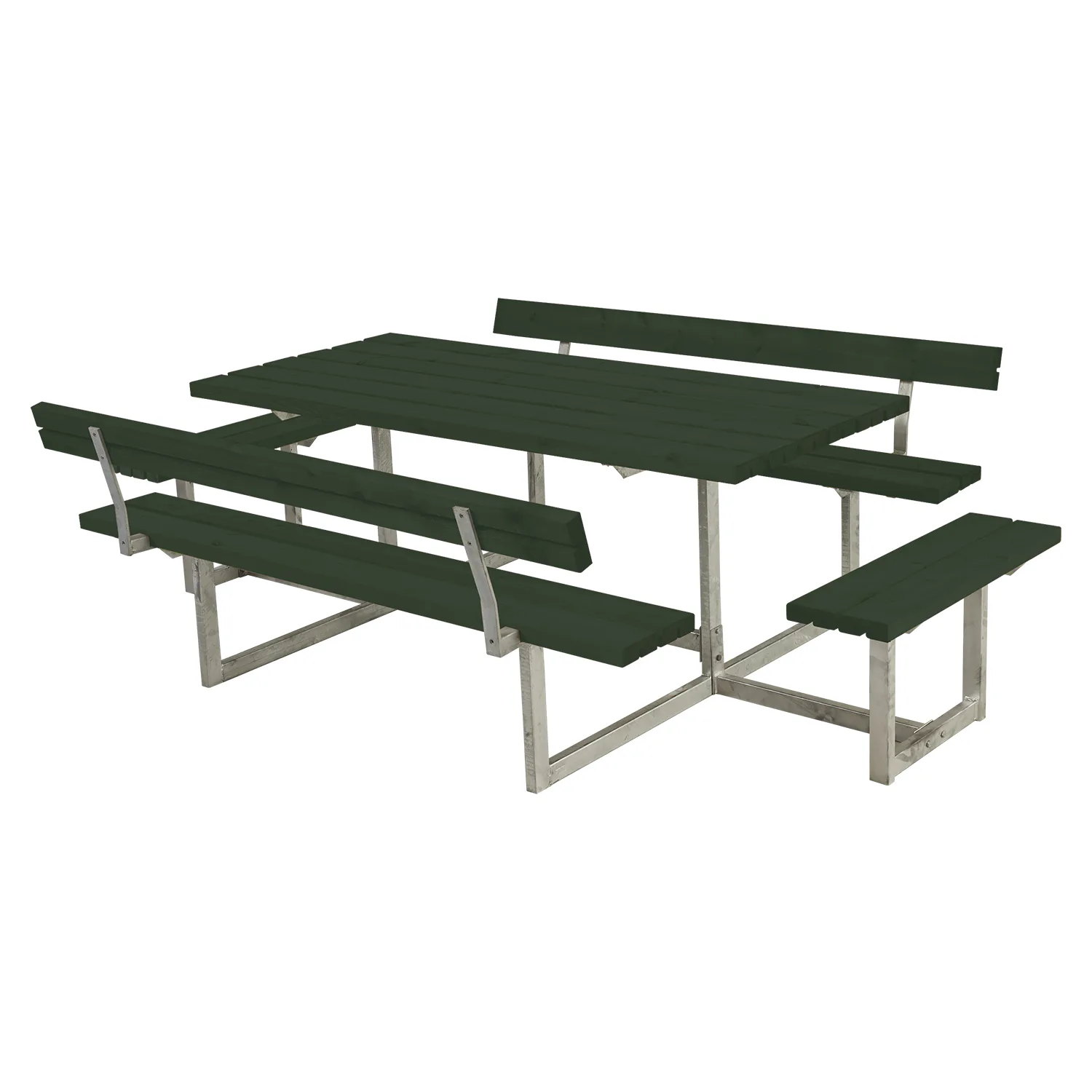 Picknickbord PLUS Basic med Påbyggnad 260 cm Grön Utomhus