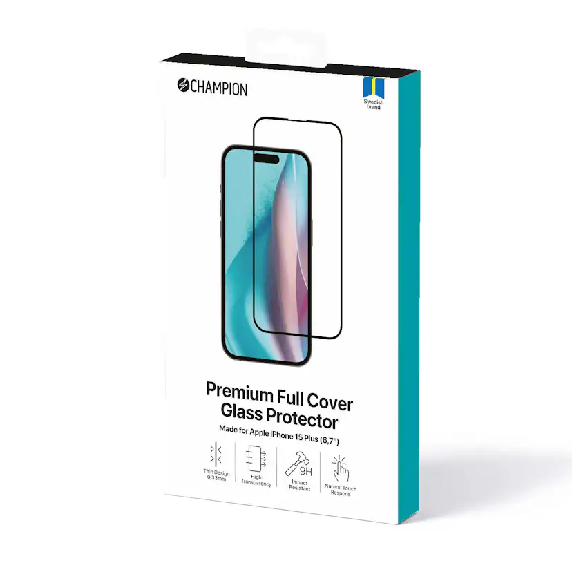 Skärmskydd Champion iPhone 15 Plus Svart