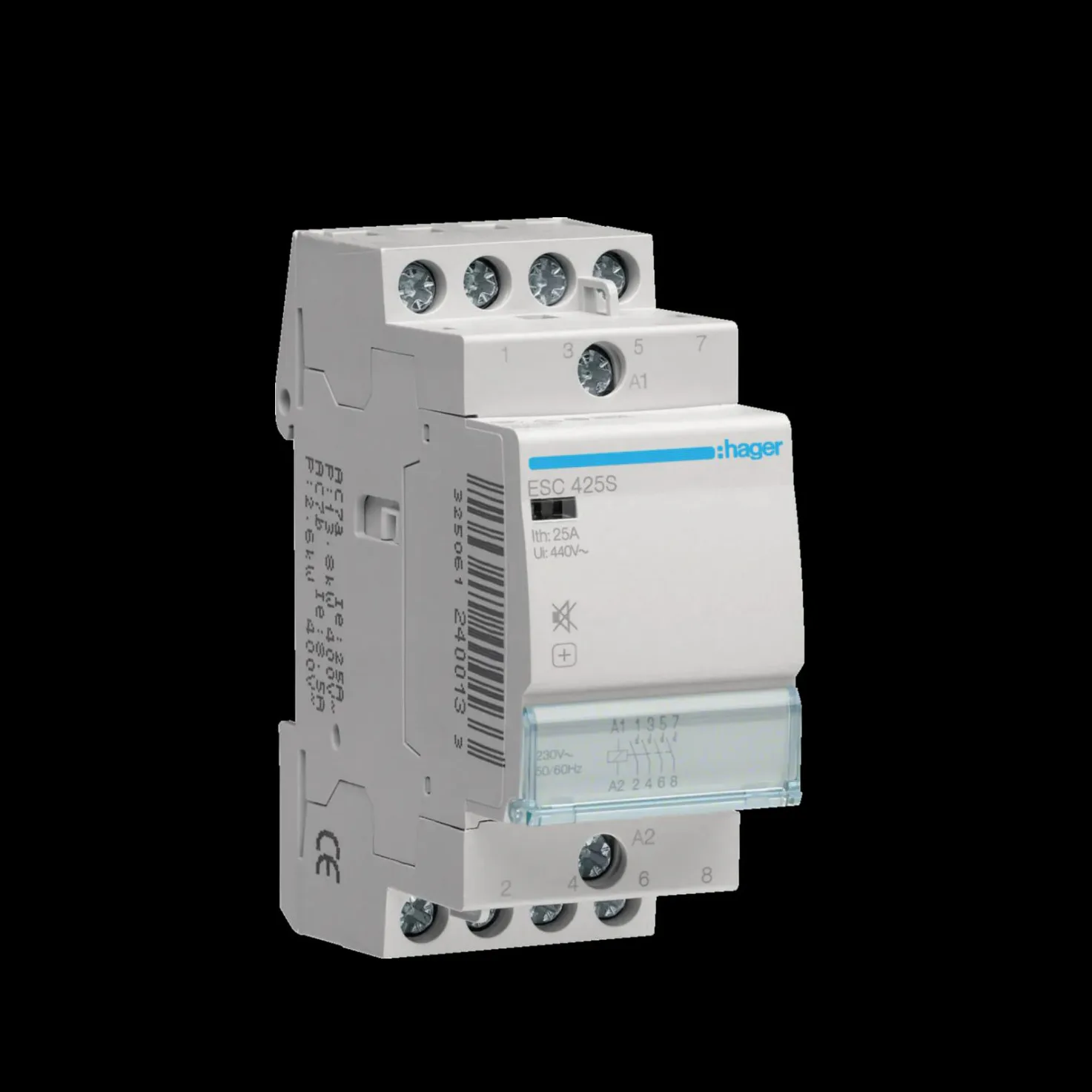 Kontaktor Hager Brumfri 2 Moduler 25 A AC-7a Spole 230 V AC