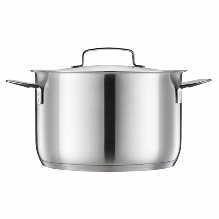 Fiskars All Steel Gryta 5 L – Ugnssäker Gryta i Rostfritt Stål Med 3-lagersbotten