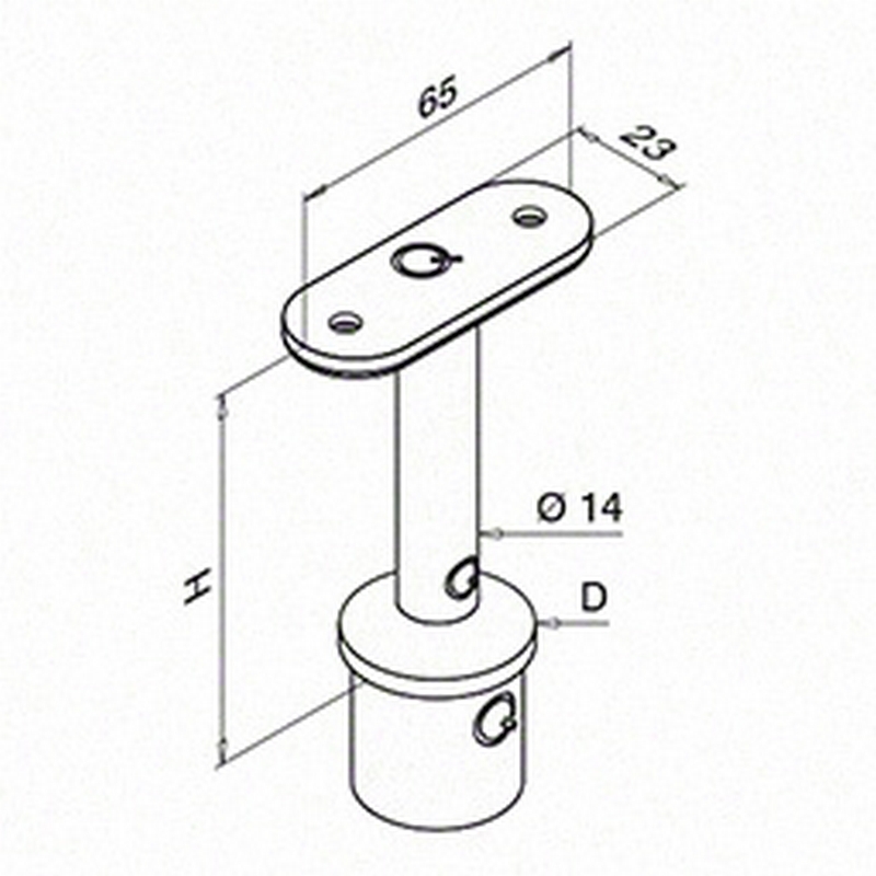 Toppfäste Herrljunga Ledstångsfabrik 0709 Utomhusbruk Plan