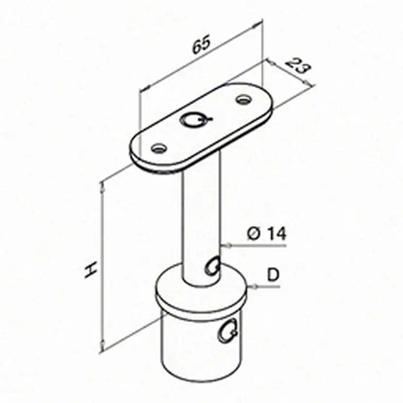 Toppfäste Herrljunga Ledstångsfabrik 0709 Utomhusbruk Plan