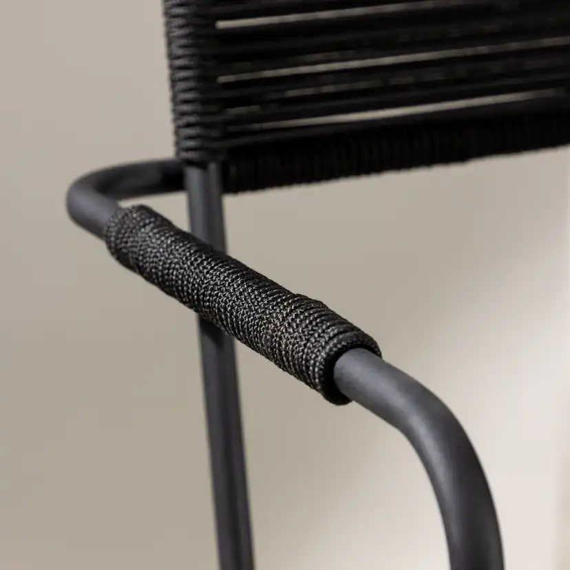 Lindos Armchair - Black Alu / Black Rope Svart