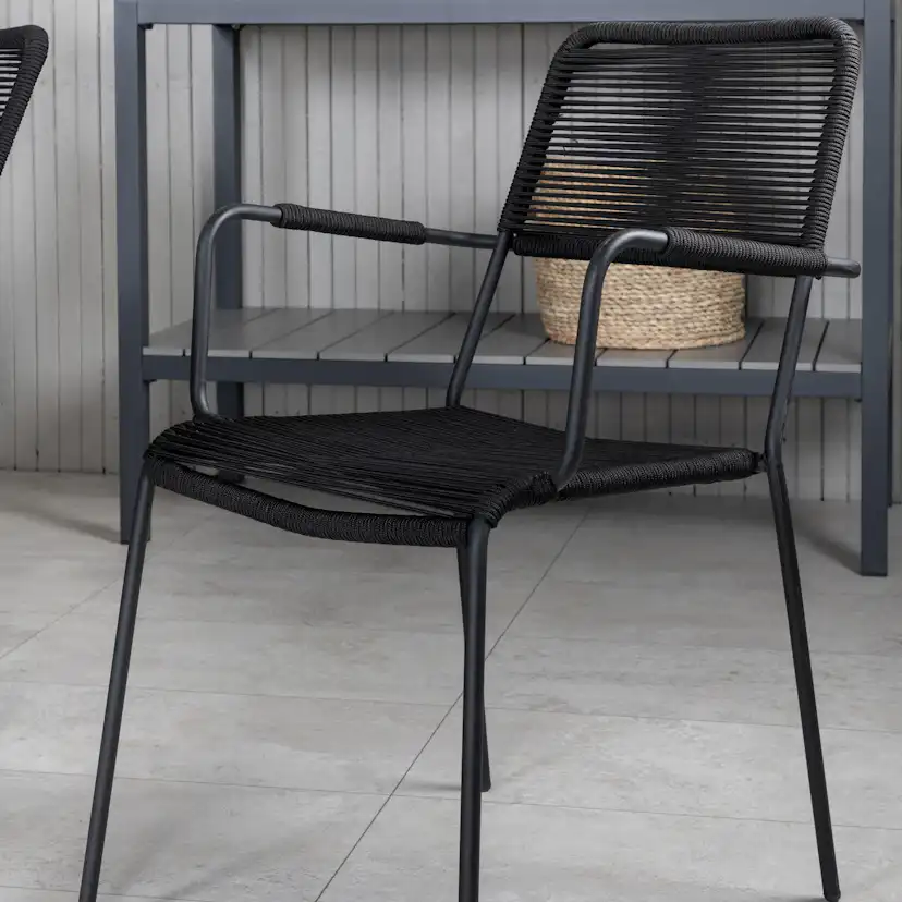 Virya Dining Table - Black Alu / Grey Glass - big table+Lind Svart