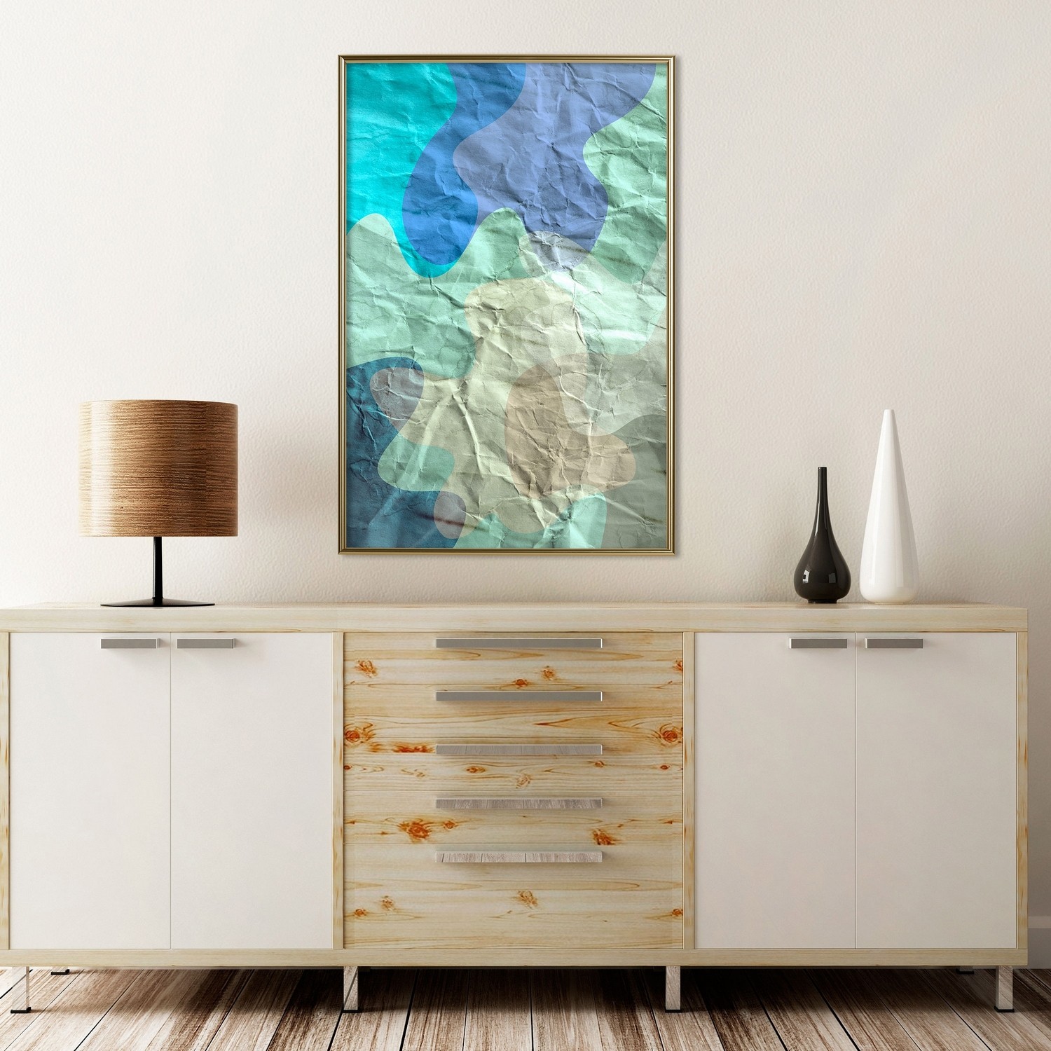 Affisch - Colours of Lake [Poster] 30x45 Guld ram, 30x45 cm
