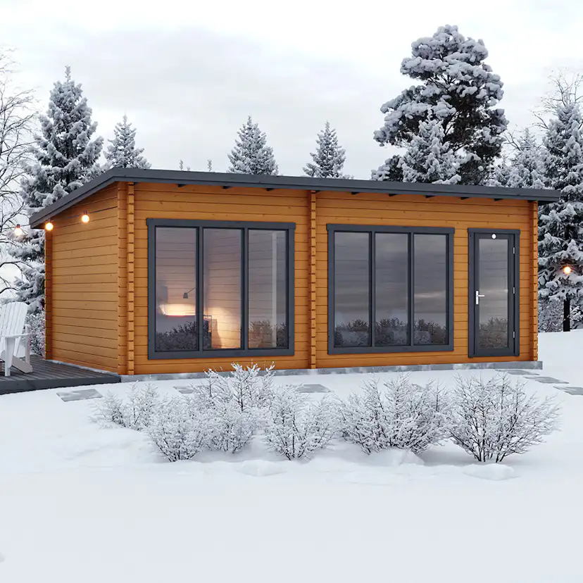 Attefallshus Luoman Lillevilla Sirkku 28 m² Komplett Stuga med Pulpettak