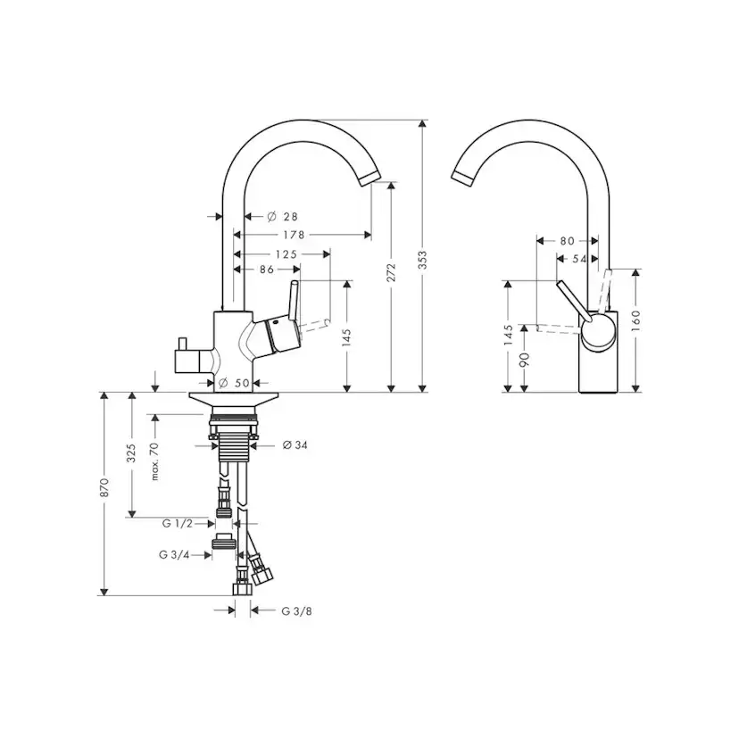 Köksblandare Hansgrohe Talis S2 Variarc Polerad Rödguld Polerad Rödguld