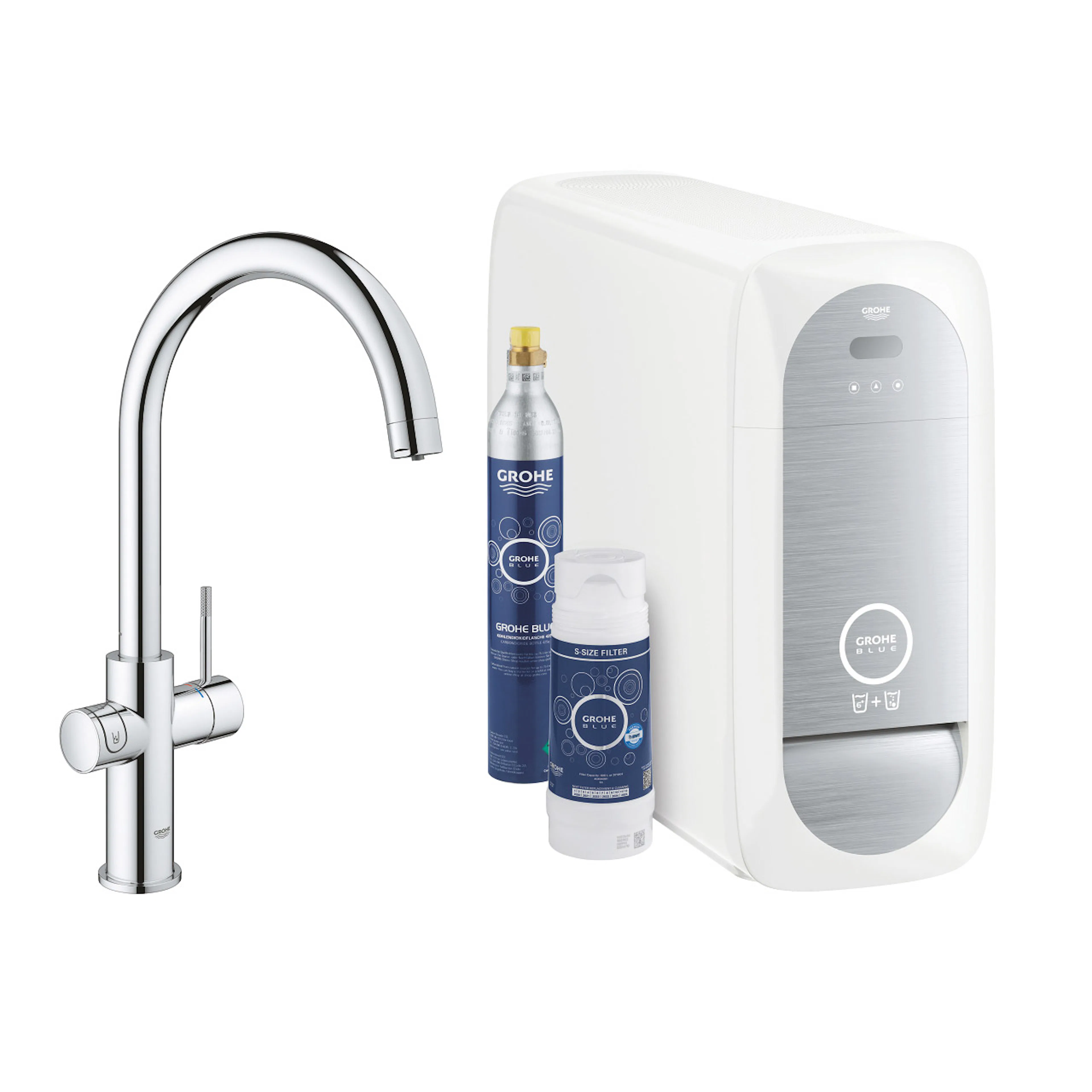 GROHE Blue Home ettgrepp kök C-pip, krom Krom