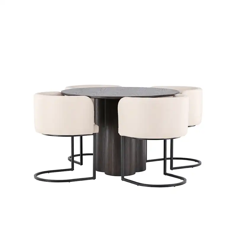 Matgrupp Venture Home Olivia Ø 110 cm med 4 Simrishamn Stolar