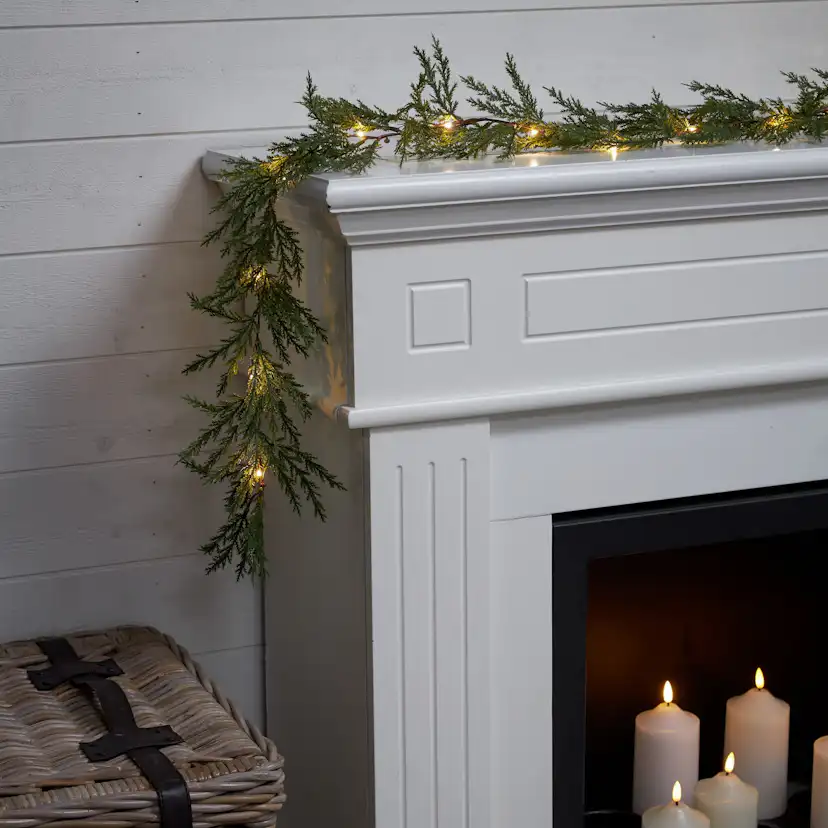 Girlang Star Trading Thuja 180 cm 20 LED Ljus Grangirlang, Batteridriven
