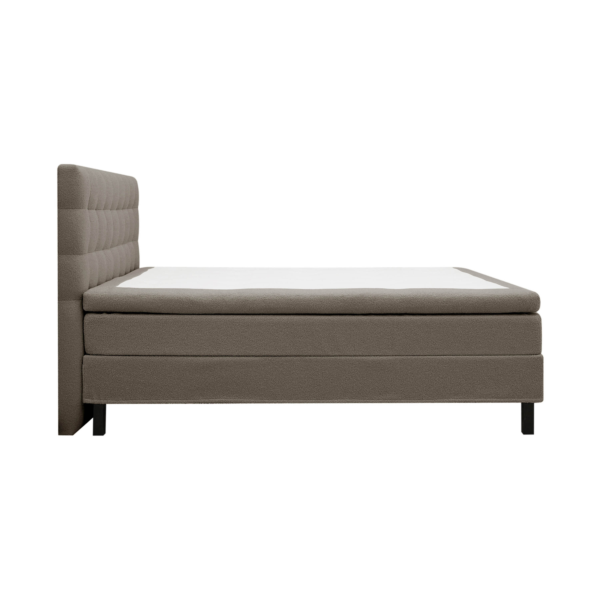 Kontinentalsäng Bedly Hilton Komplett Sängpaket 160x200 cm med Rutad Sänggavel i teddy