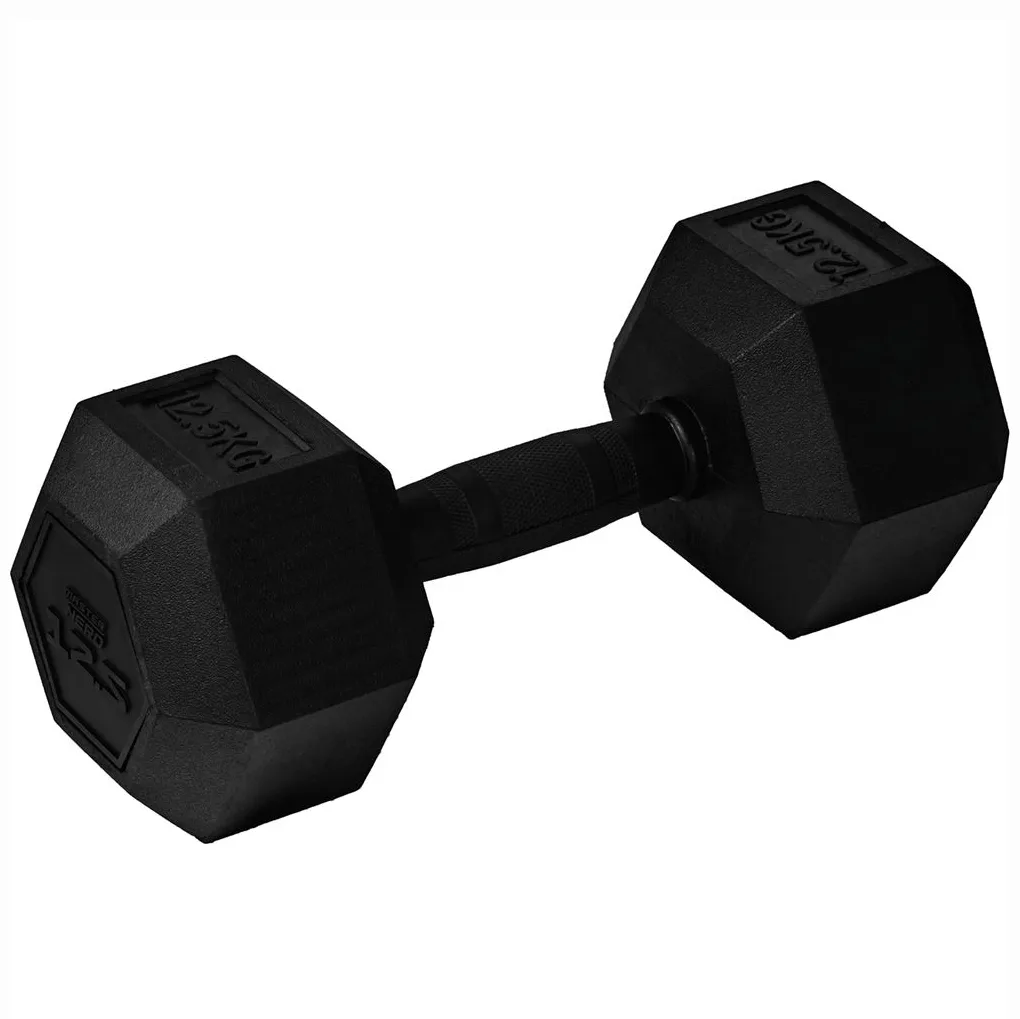 FULLY COVERED RUBBER HEX.DUMBBELL 12.5kg 12,5 kg