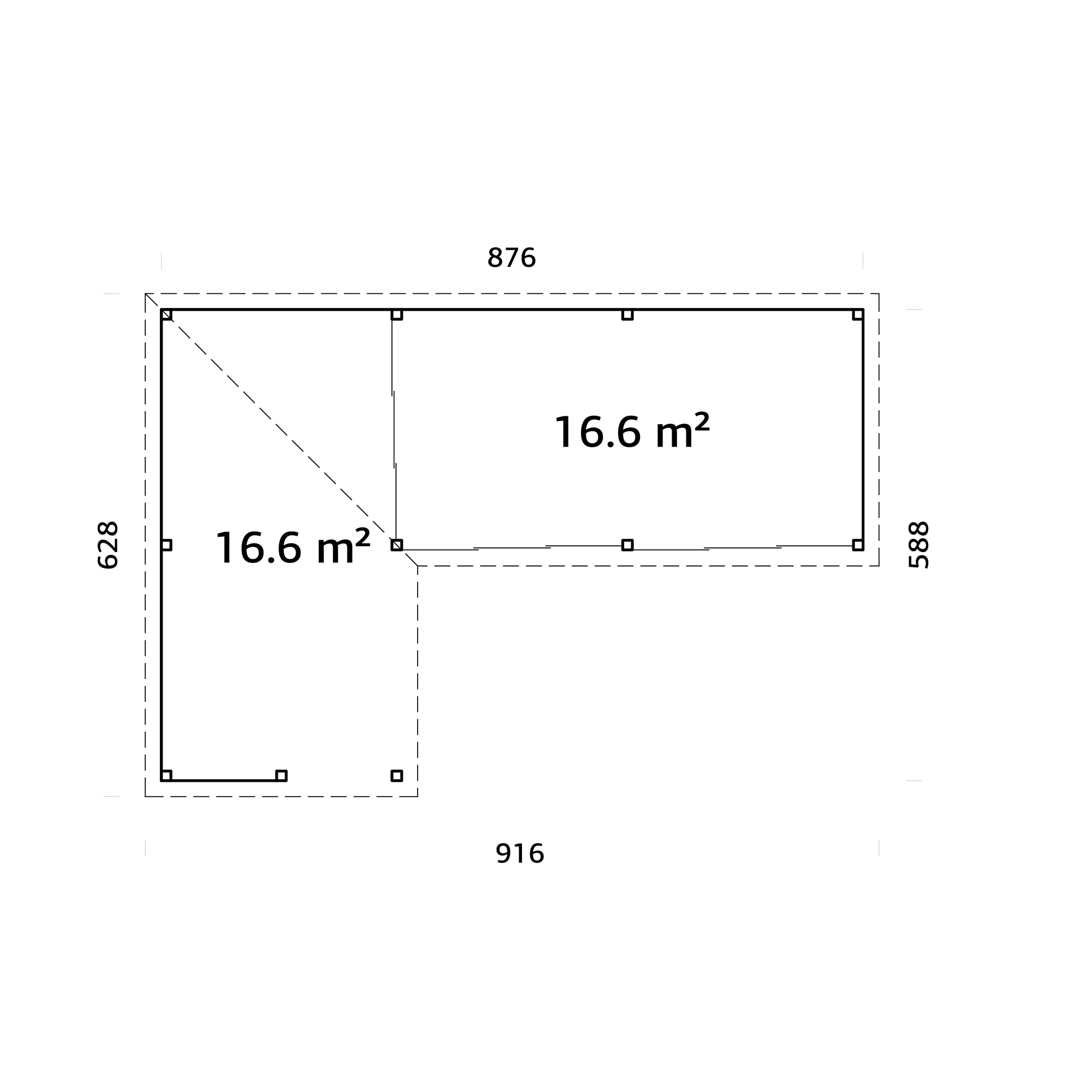Uterum Palmako Lenna 33,2 m2 Set 720 Slide Plus